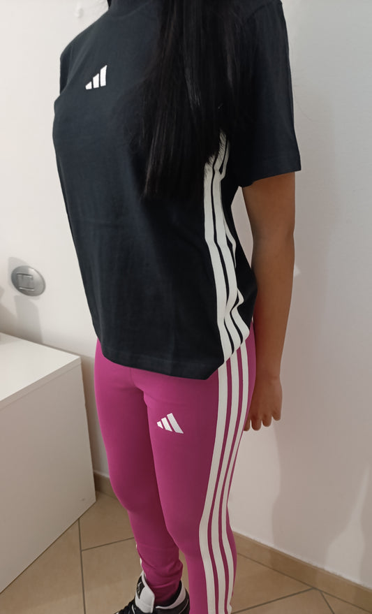 T-shirt nera cotone adidas